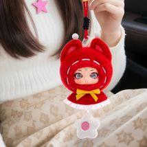 Süßes kleines Mädchen Rotkäppchen Mädchen Vinyl Gesicht Plüschtiere Märchen Tierspielzeug Anhänger Geschenk Kinder Halloween Weihnachtsgeschenke