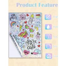 10 Sheets Holographic Vinyl Sticker Paper A4 (8.3x11.7 Inch) Printable Self Adhesive Waterproof Sticker Paper Diamond for Inkjet