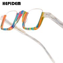 HEPIDEM Acetat Brille Rahmen Männer halb randlose Retro quadratische Brille japanische handgemachte Brille Vintage halbe Brille 9352