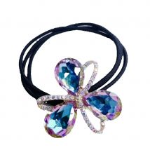 New Fashion Korean Style Alloy Glass Hair Rope For Girl Women Headbands Shining Flower Ponytail Elastic Hair Bands Hair Ties