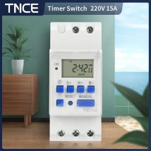 TNCE 220V Timer Switch THC15A mini size 7-day programmable time controller digital Full Automatic Control module Breaker for
