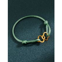 MOONLIGHT Adjustable Double Four Leaf Clover Charm Bracelet For Women Classic Silk Rope Bracelet Fashion Jewelry Party Gifts