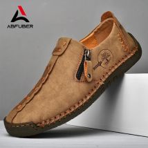 Handgemachte Leder Männer Schuhe Casual Slip On Loafers Atmungsaktive Leder Schuhe Männer Wohnungen Heißer Verkauf Mokassins Outdoor Schuhe Plus Größe