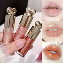 Feuchtigkeitsspendender Glitzer-Lippenbalsam mit glänzender Wirkung, schimmernder Lippenstift mit herzförmiger Kappe, nährend für alle Hauttypen, Lippen-Make-up