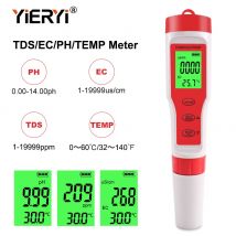 Yieryi 4 IN 1 PH TDS EC Temp Meter Digitaler Wasserqualitätstester 0,01 Hochpräzises Aquarium Schwimmbad Hydrokultur Säure