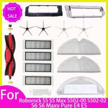 Hepa Filter Mop For Roborock S5 S502-00 S502-02 S5 Max S6 S6 MaxV S6 Pure E4 E5 Robot Vacuum Spare Parts Main Side Brush