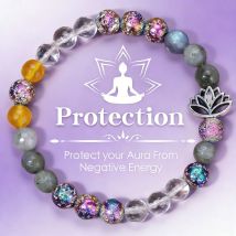 Schutz Naturstein Armband für Frauen Männer locken Glück Geld Schutz Gesundheit Kristall Citrin Tigerauge Armband