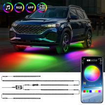6pcs fließende Farbe RGB LED-Streifen unter Auto Neonlicht 60*150 90*180 BT App Control Auto Produkte