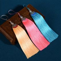 1/2 Stück 15 cm Quasten, handgefertigte Seiden-Bastelquasten, Perlen-Fransenquasten mit Kordelschlaufe für DIY-Handwerk, Schmuckherstellung, Zubehör