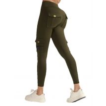 Women Workout Tight Leggings with Pockets Hidden Scrunch High Waisted Cargo Gym Yoga With Front Seam Leggings
