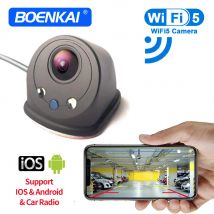 Boenkai Wireless 5G WIFI Reversing USB Car Blind Spot Left And Right Vehicle Side View Camera Rear Backup Parking Aid Led Light