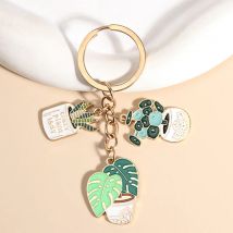 Simpatico Cactus vaso pianta smalto portachiavi piante verdi portachiavi per donna uomo borsa accessori gioielli fatti a mano fai da te regali