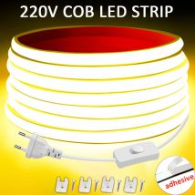 Taśma Led 220V o wysokiej jasności wodoodporna taśma LED COB 220V elastyczna wstążka do pokoju sypialnia kuchnia zewnętrzne oświetlenie ogrodowe