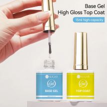 UR SUGAR 15ml Top Coat and Base Gel Nail Polish Hema Free Base Top Coat Gel Semi permanent Soak Off UV LED Nail Gel Varnish