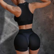 Wolke verstecken coole Mädchen Yoga-Set Fitness-Sporta nzug Frauen schwarz Trainings anzug Kleidung Workout-Shorts Ernte Top-BH-Shirt Fitness-Sport bekleidung