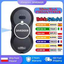DIVEDEER-Robot de limpieza de ventanas blanco/negro, limpiador de ventanas eléctrico de alta succión, aspirador de vidrio de doble cara, pulverizador de agua