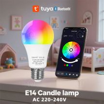 Żarówka LED Tuya Smart E27 Sterowanie Aplikacją Smart Life Ściemnialna Lampa Bluetooth RGB 220-240V Dekoracja Sypialni Oświetlenie Imprezowe 9W