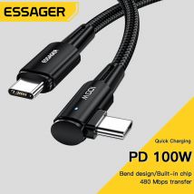 Essager Kabel USB PD100W Kabel USB C do szybkiej ładowarki typu C do telefonu komórkowego Samsung