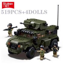 519PCS Military VDVS Assault Gepanzertes Fahrzeug Auto Modell Bausteine Sets Mit 4 Figuren Puppen Pädagogisches Spielzeug Geschenke Für Kinder