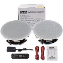 Herdio 2 uds 6,5 pulgadas Audio en casa 300W Altavoz Bluetooth de techo sistema de altavoces empotrados para el hogar para interior cocina dormitorio baño