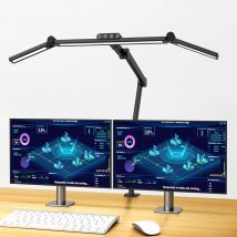 Lampa biurkowa LED z zaciskiem, lampa stołowa LED Architect o mocy 24 W do domowego biura z oświetleniem atmosferycznym, automatycznym ściemnianiem
