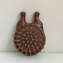 Mini Holz Kopfhaut Massage gerät Frosch Sandelholz Luftkissen Kamm anti statische Detang ler Haar bürste tragbare Salon Friseur Werkzeuge