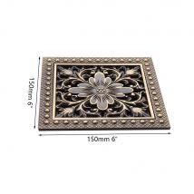 Monite Antique Brass Invisible Floor Drain Rose Pattern Retro Solid Brass Bathroom Basin Sink Kitchen Floor Drain 15x15 cm