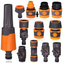 1/2 3/4 '' Tubo Da Giardinaggio Connettori Rapidi Gomma di Plastica Accoppiatore Tubo Adattatore Acqua Comune di Riparazione Irrigazione Auto Lavaggio Raccordi