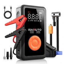 Avviatore di Emergenza 4 in 1 per Auto con Pompa di Gonfiaggio 150 PSI, Caricabatterie Portatile Multifunzione 3000A, Strumento di Riparazione Auto ISAMUTO