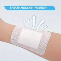 50 pz di Grandi Dimensioni Ipoallergenico Non tessuto Adesivo Medico Medicazione della Ferita Cerotto Benda Grande Ferita di Primo Soccorso 6*7 cm