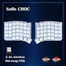 Choc Sofle Low profile Split Ergonomics Mechanical Keyboard Hot-swap 2.4G Wireless Connection VIAL Programmable