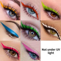 1PC UV Licht Neon Eyeliner Stift Augen Make-Up Blau Grün Wasserdichte Flüssigkeit Farbe Eye Liner Bleistift Make-Up Kosmetik gelb Lila