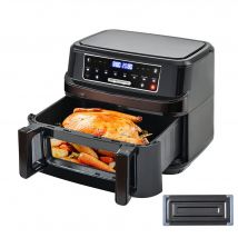 Friggitrice ad aria calda da 12 litri con una o doppia camera regolabile, friggitrice XXL con touchscreen 8 programmi, friggitrice ad aria calda con finestra di visualizzazione