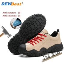 New men's and women's models anti-puncture lightweight work shoes suede welding anti-scald shoes plastic steel head safety anti-
