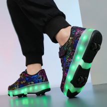 Abnehmbare 4-Rad-Rollschuhe für Herren, neue Turnschuhe mit LED für Herren, hochwertige Jungen-Skating-Skates-Schuhe mit Rollen
