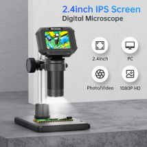 Digitales Mikroskop mit 2,4-Zoll-Bildschirm, 1000-faches Münzmikroskop mit 8 LED-Mikroskop für Reparatur, Münzen, Löten