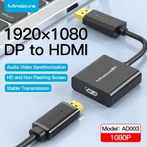 Adattatore Mindpure 4K Displayport DP a HDMI 1080P per PC desktop, laptop, proiettore, convertitore video e audio Displayport a HDMI.