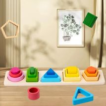 Drewniane zabawki Montessori dla dzieci drewniane sortowanie układanie zabawek dla małych dzieci edukacyjne kształty sortownik kolorów prezenty dla dzieci w wieku przedszkolnym