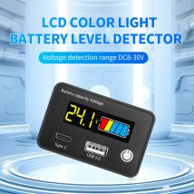 6140 DC8-30V Blei-Säure-Lithium-Eisen-Batteriekapazitätsanzeige, digitales Voltmeter, Spannungsprüfer, Instrumentenwerkzeug, USB + Typ C