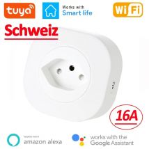 WiFi Smart Plug 16A Schweiz CH Steckdose Tuya Smart Leben APP Für Alexa Google Home Assistance Voice Control Timing