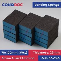 12 Pieces 70x100x25mm Sanding Sponges Brown Fused Alumina Dry or Wet Sanding Blocks Hand Abrasive Tool 8-Option Grit-60~240