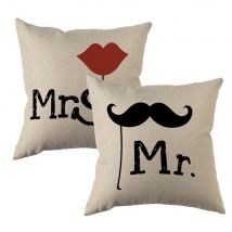 Herr und Frau drucken Paar Kissen bezüge Wohnkultur für Sofa Schlafzimmer Büro Auto dekorative Kissen bezug Baumwolle Leinen 45x45cm