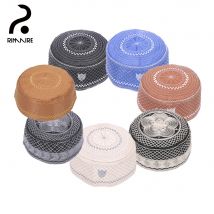 9 Farben Muslimische Männer Yarmulke Premium Islamische Atmungsaktive Hüte für Männer Frühling Herbst Haarabdeckung Yarmulkes Party Business RIMAIRE