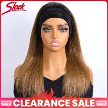Sleek Autumn Brown 1B/30 Headband Wig Straight Human Hair Wigs Colored Full Machine Made Wig Clearance Sale180% Density Wig