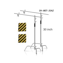 Professionelles 260 cm großes Fotografie-Stativ, C-Ständer, Lichtständer mit Galgenarm, Edelstahl, Metall, Softbox, Studiobeleuchtungsständer
