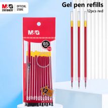 M&G 12 Stück Gelstift-Nachfüllungen, rot, 0,5 mm, halbe Spritze, Signature-Stift-Nachfüllungen, Wirtschafts-Gelstift-Nachfüllungen für Studenten, Prüfung, Büro