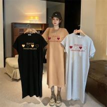 Koreanischer süßer Stil in Übergröße, lockeres Sommer-Neues Kleid für Damen
