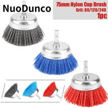 NuoDunco75mm Spazzola a tazza abrasiva con filamento di nylon Spazzola per trapano elettrico da 3 pollici Manico da 1/4 di pollice utilizzato per rimuovere ruggine/corrosione/vernice