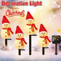 LED Schneemann Solar Garten Licht Outdoor Boden Pfahl Licht Solar Powered Weihnachten Pathway Lichter Für Weihnachten Rasen Hof Dekoration