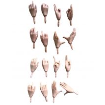 MENGF Puppenhände, Füße, 1/6 Puppenteile, weiße braune Farbe, Puppenzubehör, DIY-Dekoration, Puppendekorationen, 4-Geste-Handteile